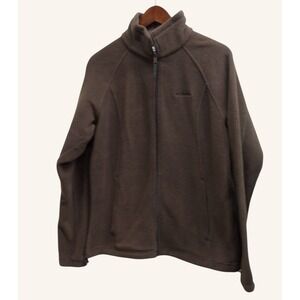 Columbia Full Zip Fleece Jacket Brown Cosy Women's Size‎ Lg